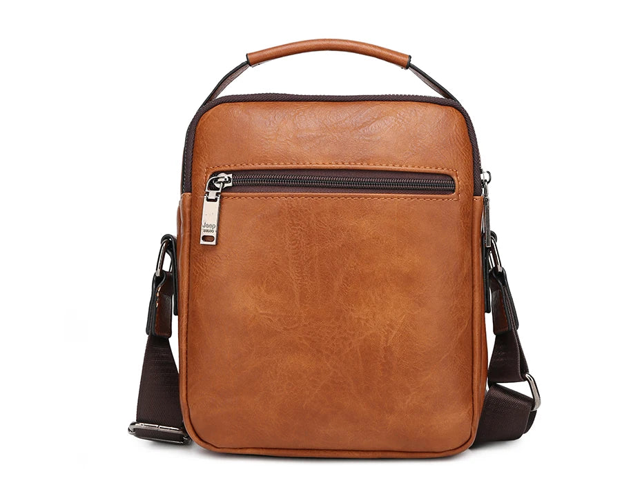 Solid Split Leather Messenger Bag