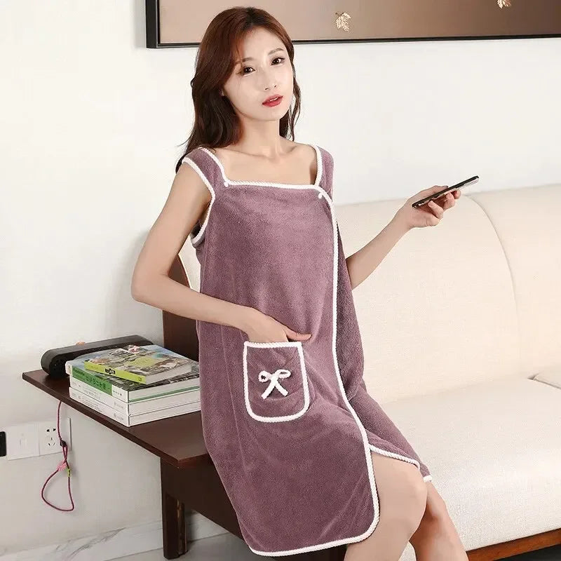 Dark Tarot Purple Wearable Bath Towel