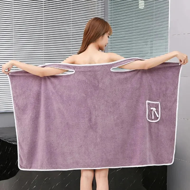 Dark Tarot Purple Wearable Bath Towel