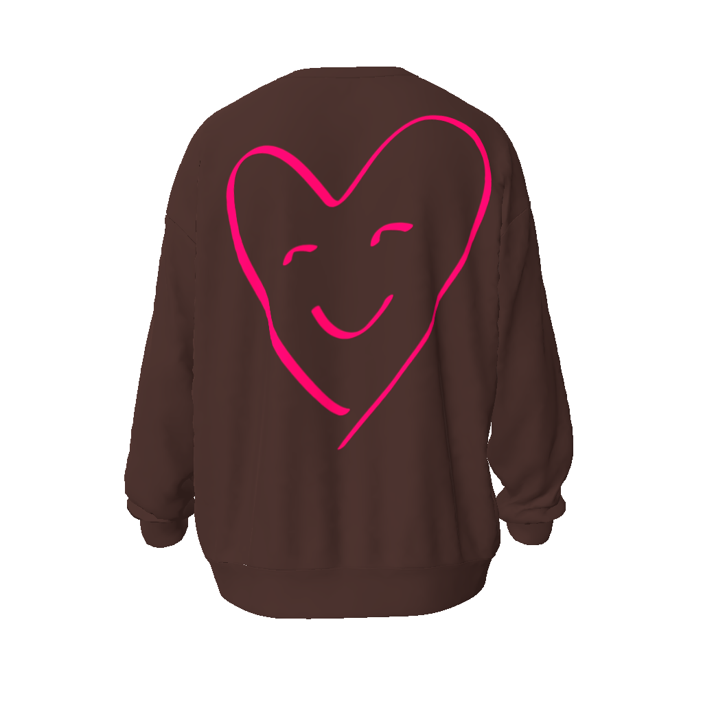 Espresso Brown Neon Pink Happy Heart