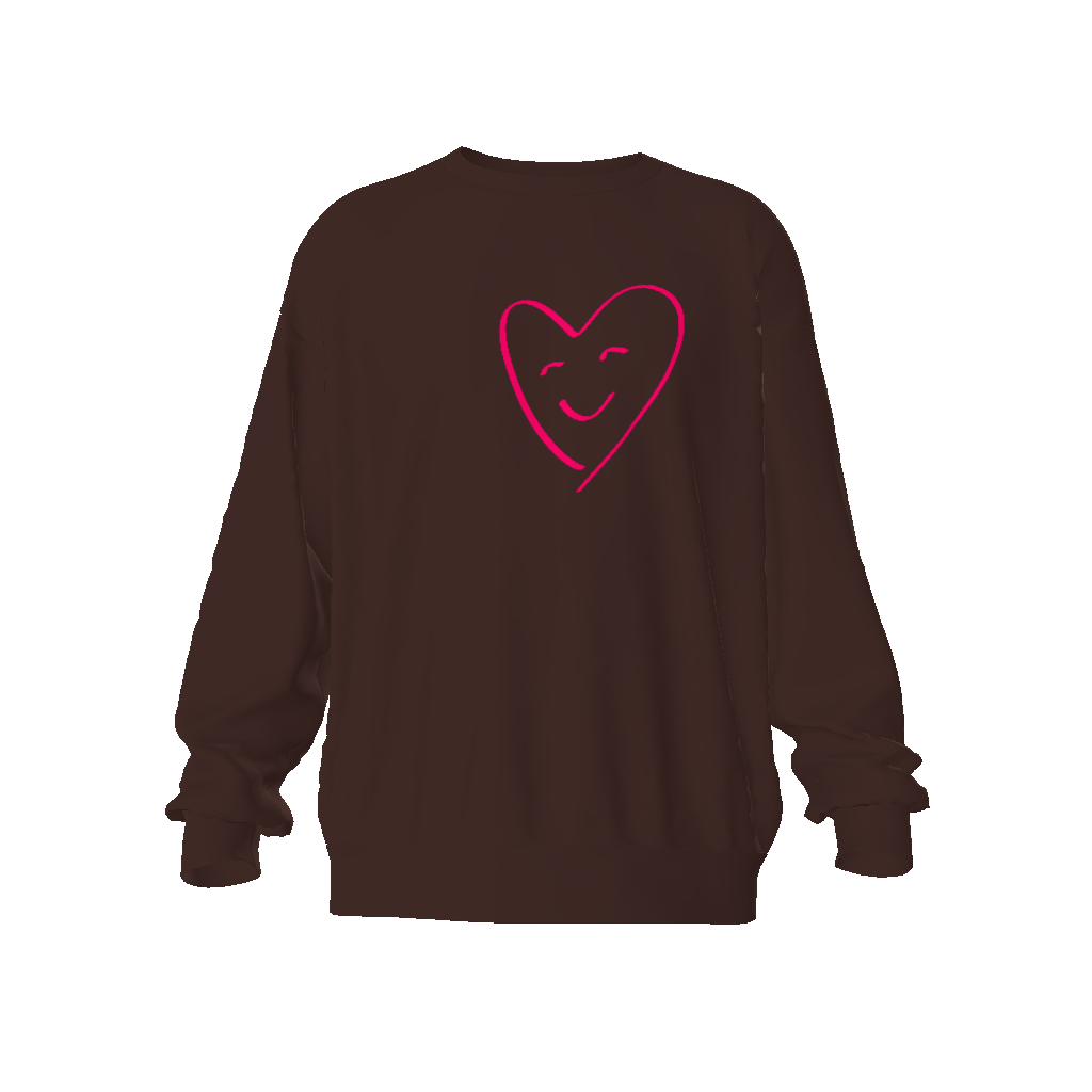 Espresso Brown Neon Pink Happy Heart