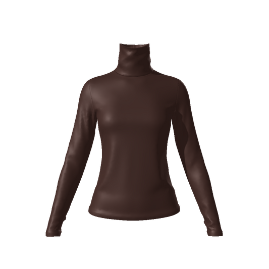 Espresso Brown,Turtleneck,Tops